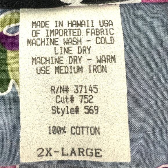 Hilo Hattie Vintage 70s Tropical Underwater Plants Fish Button Up Shirt Size 2XL - Picture 7 of 8